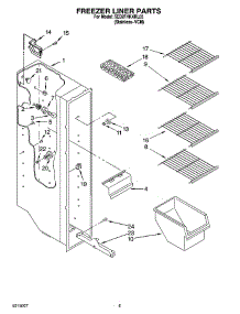 04 - Freezer Liner Parts parts for Whirlpool Refrigerator 5ED2FHKXRL03 from AppliancePartsPros.com