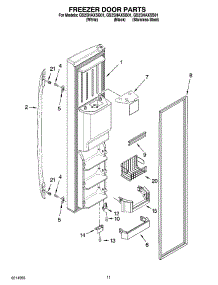 07 - Freezer Door Parts parts for Whirlpool Refrigerator GS2SHAXSS01 from AppliancePartsPros.com