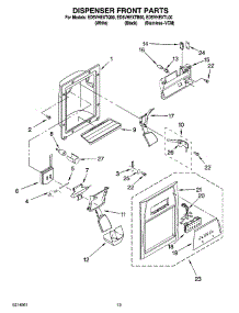 08 - Dispenser Front Parts parts for Whirlpool Refrigerator ED5VHEXTB00 from AppliancePartsPros.com