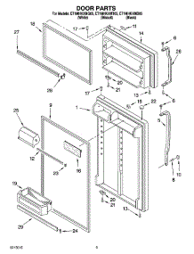 02 - Door Parts parts for Whirlpool Refrigerator ET1MHKXMQ05 from AppliancePartsPros.com