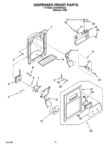 08 - Dispenser Front Parts parts for Whirlpool Refrigerator ED2GHEXNL03 from AppliancePartsPros.com