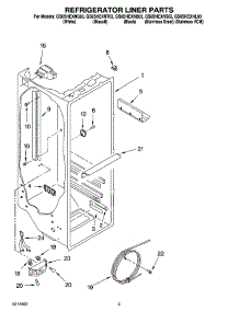 02 - Refrigerator Liner Parts parts for Whirlpool Refrigerator GS6SHEXNL03 from AppliancePartsPros.com