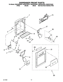 08 - Dispenser Front Parts parts for Whirlpool Refrigerator GS6SHEXNL03 from AppliancePartsPros.com
