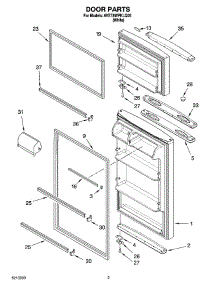 02 - Door Parts parts for Whirlpool Refrigerator 8VET8WPKLQ05 from AppliancePartsPros.com