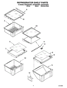 03 - Refrigerator Shelf Parts parts for Whirlpool Refrigerator GS2SHAXSB01 from AppliancePartsPros.com