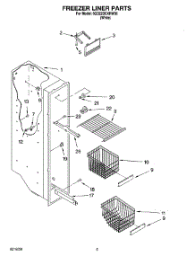 04 - Freezer Liner Parts parts for Whirlpool Refrigerator 6GD22DCXHW06 from AppliancePartsPros.com