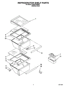 03 - Refrigerator Shelf Parts parts for Whirlpool Refrigerator 5VES3FHGRS02 from AppliancePartsPros.com