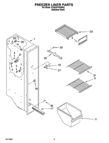 04 - Freezer Liner Parts parts for Whirlpool Refrigerator 5VES3FHGRS02 from AppliancePartsPros.com