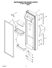 07 - Refrigerator Door Parts parts for Whirlpool Refrigerator 6GD22DCXHW06 from AppliancePartsPros.com