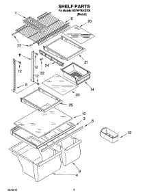 05 - Shelf Parts, Optional Parts parts for Whirlpool Refrigerator 8GT9FTKXST00 from AppliancePartsPros.com