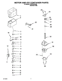 05 - Motor And Ice Container Parts parts for Whirlpool Refrigerator ED2FHAXSL02 from AppliancePartsPros.com