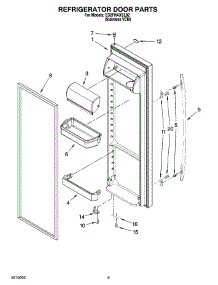 06 - Refrigerator Door Parts parts for Whirlpool Refrigerator ED2FHAXSL02 from AppliancePartsPros.com