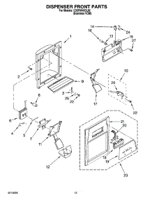 08 - Dispenser Front Parts parts for Whirlpool Refrigerator ED2FHAXSL02 from AppliancePartsPros.com