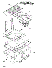 05 - Shelf Parts, Optional Parts (Not Included) parts for Whirlpool Refrigerator ET1PHKXPT05 from AppliancePartsPros.com