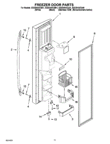 07 - Freezer Door Parts parts for Whirlpool Refrigerator GS5SHAXSQ01 from AppliancePartsPros.com