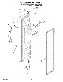 07 - Freezer Door Parts parts for Whirlpool Refrigerator 6GD25DCXHW08 from AppliancePartsPros.com