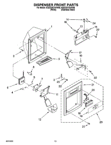 08 - Dispenser Front Parts parts for Whirlpool Refrigerator 6GD25DCXHW08 from AppliancePartsPros.com