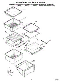 03 - Refrigerator Shelf Parts parts for Whirlpool Refrigerator GD5SHAXNL03 from AppliancePartsPros.com
