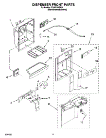 08 - Dispenser Front Parts parts for Whirlpool Refrigerator GD5NVAXSA00 from AppliancePartsPros.com