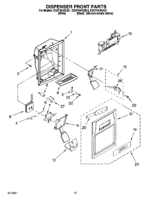 08 - Dispenser Front Parts parts for Whirlpool Refrigerator ES5FHAXSB01 from AppliancePartsPros.com