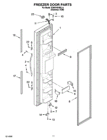 07 - Freezer Door Parts parts for Whirlpool Refrigerator ED5VHGXML14 from AppliancePartsPros.com