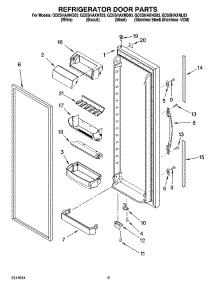 06 - Refrigerator Door Parts parts for Whirlpool Refrigerator GD5SHAXNS03 from AppliancePartsPros.com