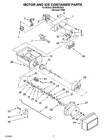 05 - Motor And Ice Container Parts parts for Whirlpool Refrigerator ED2FHEXSL01 from AppliancePartsPros.com
