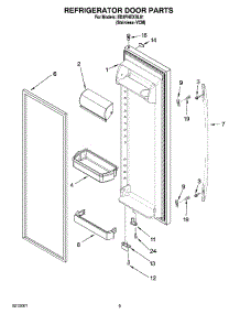 06 - Refrigerator Door Parts parts for Whirlpool Refrigerator ED2FHEXSL01 from AppliancePartsPros.com