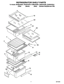 03 - Refrigerator Shelf Parts parts for Whirlpool Refrigerator ED5PHAXSL01 from AppliancePartsPros.com