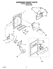 08 - Dispenser Front Parts parts for Whirlpool Refrigerator ED2FHEXSL01 from AppliancePartsPros.com