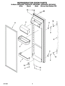 06 - Refrigerator Door Parts parts for Whirlpool Refrigerator ED5FHAXST01 from AppliancePartsPros.com