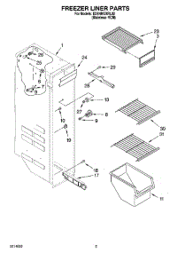 04 - Freezer Liner Parts parts for Whirlpool Refrigerator ED5NHGXRL02 from AppliancePartsPros.com
