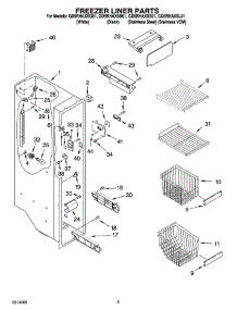 04 - Freezer Liner Parts parts for Whirlpool Refrigerator GD5RHAXSB01 from AppliancePartsPros.com