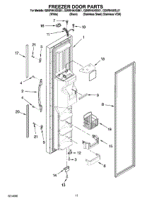 07 - Freezer Door Parts parts for Whirlpool Refrigerator GD5RHAXSB01 from AppliancePartsPros.com