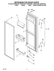 06 - Refrigerator Door Parts parts for Whirlpool Refrigerator ED5PHAXSQ01 from AppliancePartsPros.com