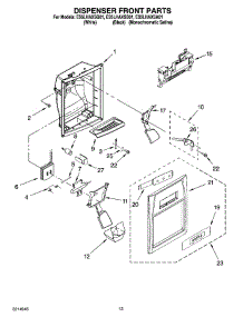 08 - Dispenser Front Parts parts for Whirlpool Refrigerator ES5LHAXSB01 from AppliancePartsPros.com
