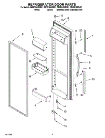 06 - Refrigerator Door Parts parts for Whirlpool Refrigerator GD5RHAXSS01 from AppliancePartsPros.com