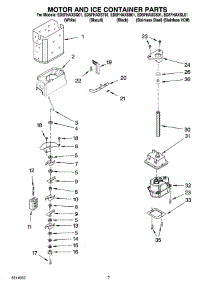 05 - Motor And Ice Container Parts parts for Whirlpool Refrigerator ED5FHAXSQ01 from AppliancePartsPros.com