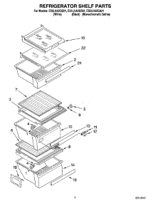03 - Refrigerator Shelf Parts parts for Whirlpool Refrigerator ES5LHAXSA01 from AppliancePartsPros.com
