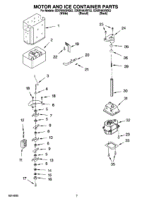 05 - Motor And Ice Container Parts parts for Whirlpool Refrigerator ED5RHAXNB02 from AppliancePartsPros.com