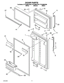 02 - Door Parts parts for Whirlpool Refrigerator ET1CHMXKB09 from AppliancePartsPros.com