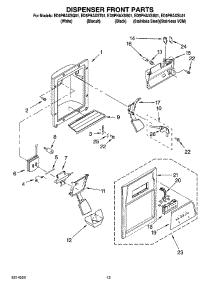 08 - Dispenser Front Parts parts for Whirlpool Refrigerator ED5PHAXST01 from AppliancePartsPros.com