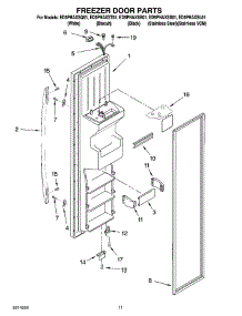 07 - Freezer Door Parts parts for Whirlpool Refrigerator ED5PHAXSS01 from AppliancePartsPros.com