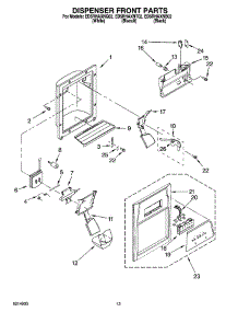 08 - Dispenser Front Parts parts for Whirlpool Refrigerator ED5RHAXNT02 from AppliancePartsPros.com