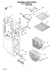 04 - Freezer Liner Parts parts for Whirlpool Refrigerator GD5YHAXNL04 from AppliancePartsPros.com