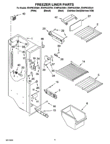 04 - Freezer Liner Parts parts for Whirlpool Refrigerator ED5PHAXSB01 from AppliancePartsPros.com