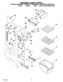04 - Freezer Liner Parts parts for Whirlpool Refrigerator ED5FHAXSB01 from AppliancePartsPros.com