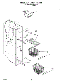 04 - Freezer Liner Parts parts for Whirlpool Refrigerator 6GS2SHQXRQ01 from AppliancePartsPros.com