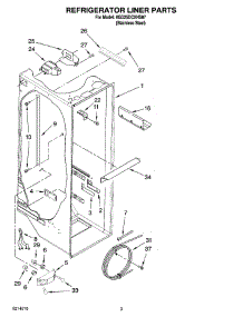 02 - Refrigerator Liner Parts parts for Whirlpool Refrigerator 6GD25DCXHS07 from AppliancePartsPros.com