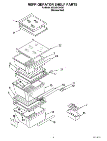 03 - Refrigerator Shelf Parts parts for Whirlpool Refrigerator 6GD25DCXHS07 from AppliancePartsPros.com